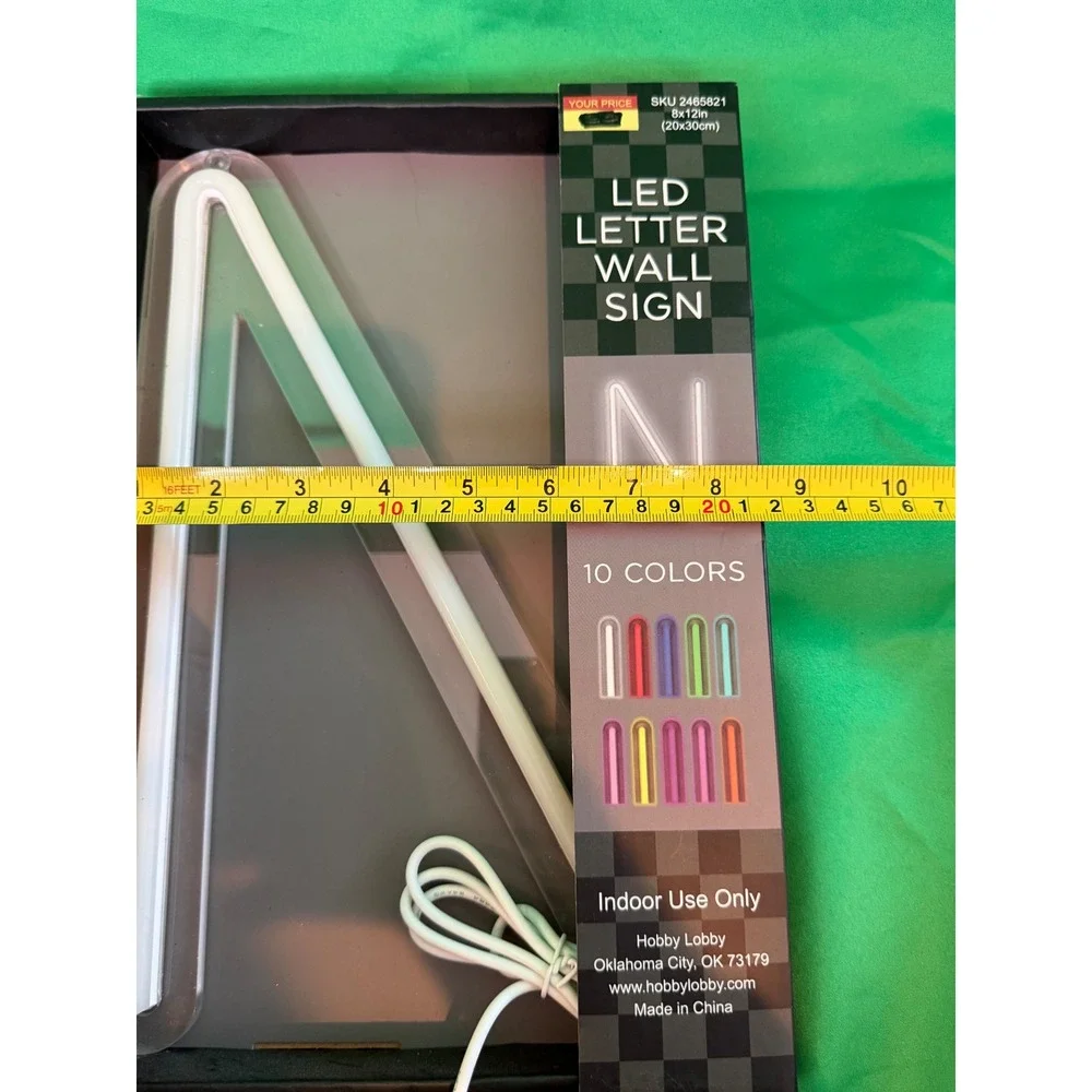 Hobby Lobby LED Letter Wall Sign N 10 Colors USB Powered 8x12 2465821